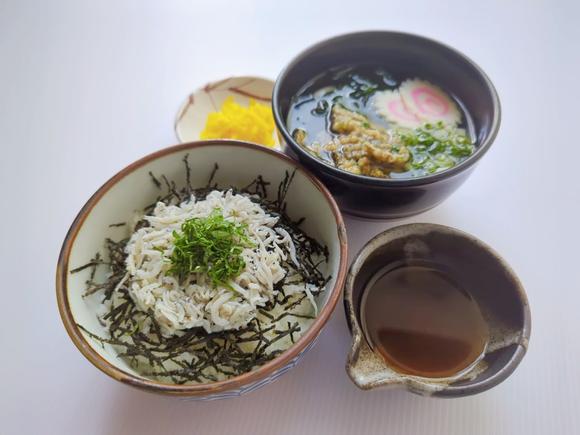 梅しらす丼とミニのり天うどんセット